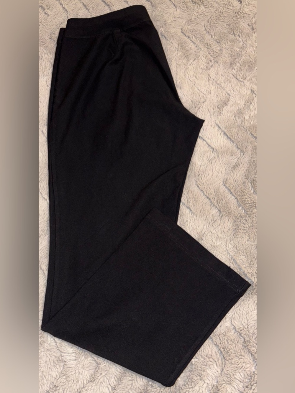 Eileen Fisher black stretch crepe pull-on bootcut leg dress pants Size Medium